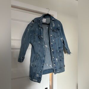 Oversized Distressed Denim Jacket